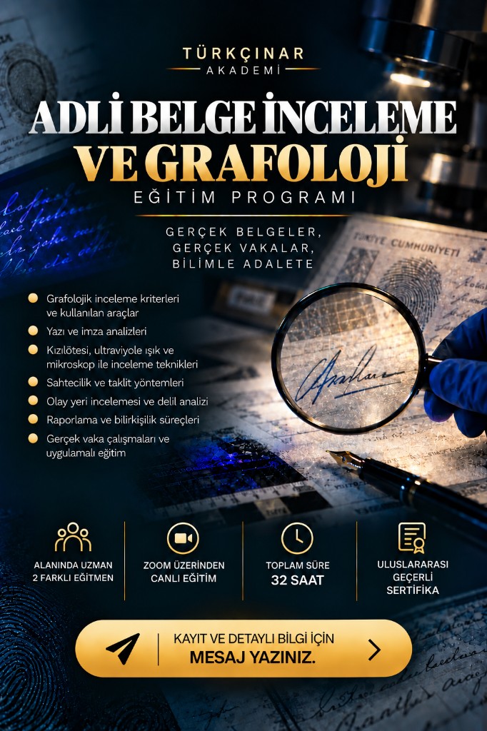 Adli Belge İnceleme ve Grafoloji eğitim afişi