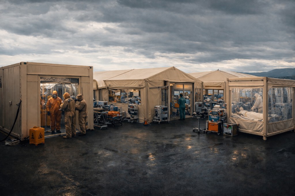 Sahra hastanesi ve acil sağlık altyapı sistemleri görseli